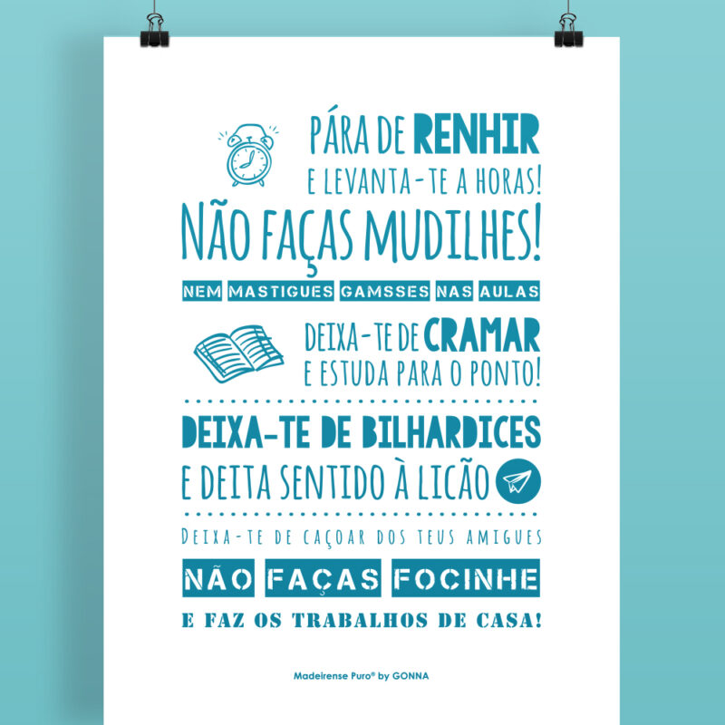 poster "Estuda a lição!"